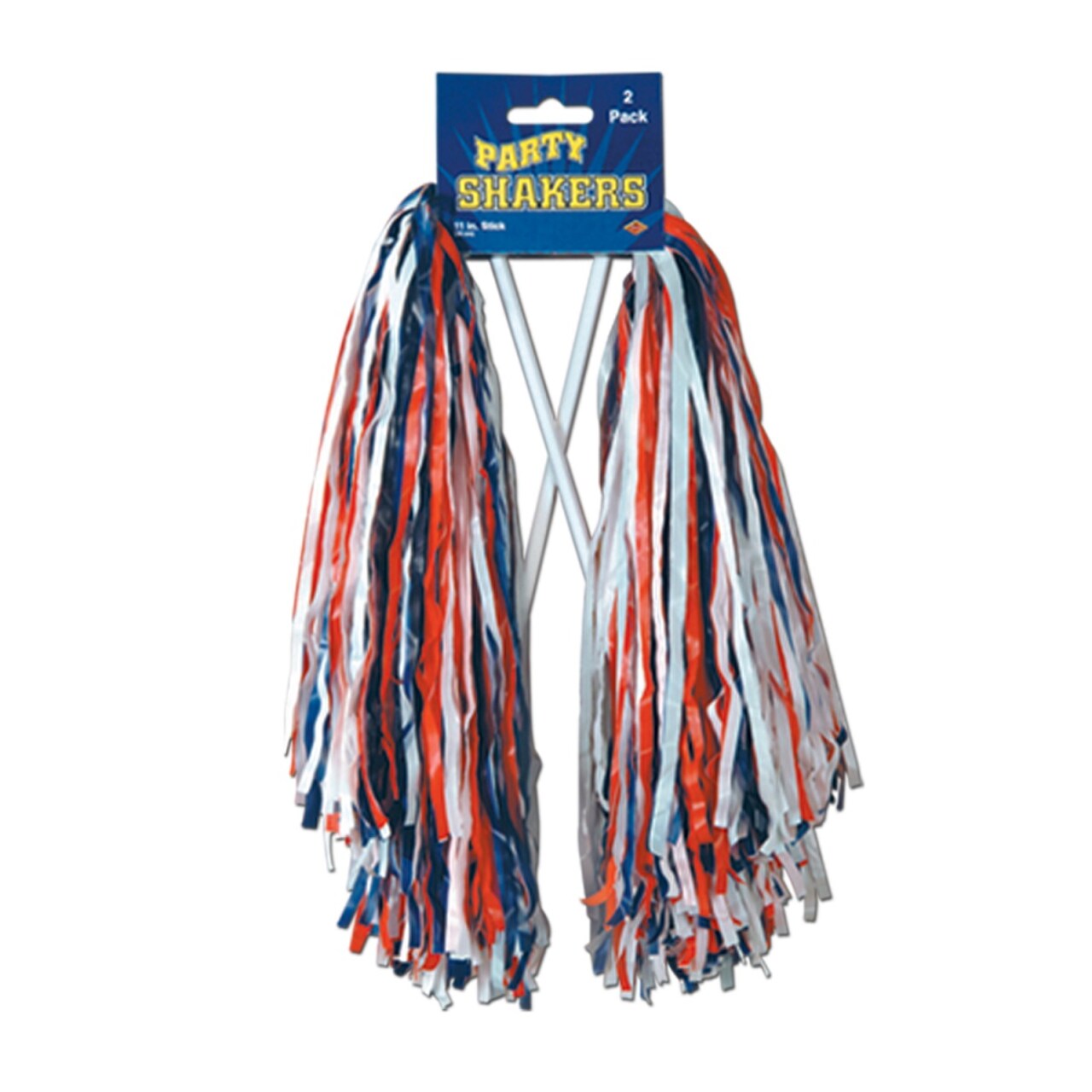 Beistle Club Pack of 48 Pre-Packaged Red, White and Blue Football Themed School Spirt Poly Shakers 12"